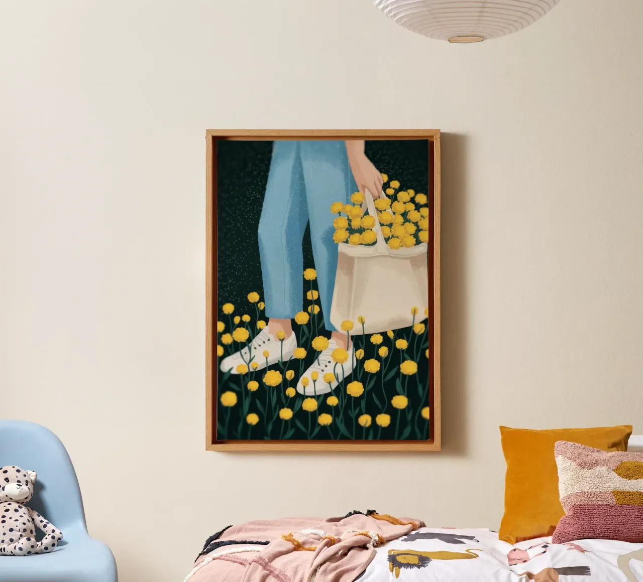 Blossoming Walkway Elegance canvas met Baklijst van Atelier Tiga