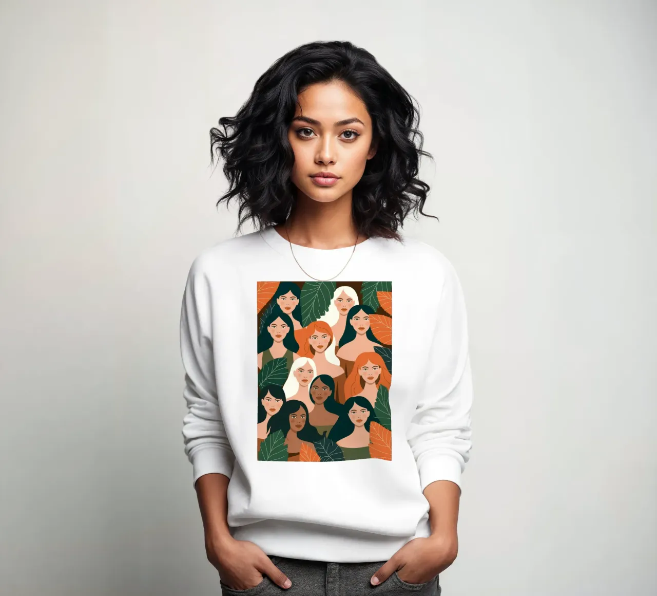 Abstract Green Whispers sweatshirt by Atelier Tiga