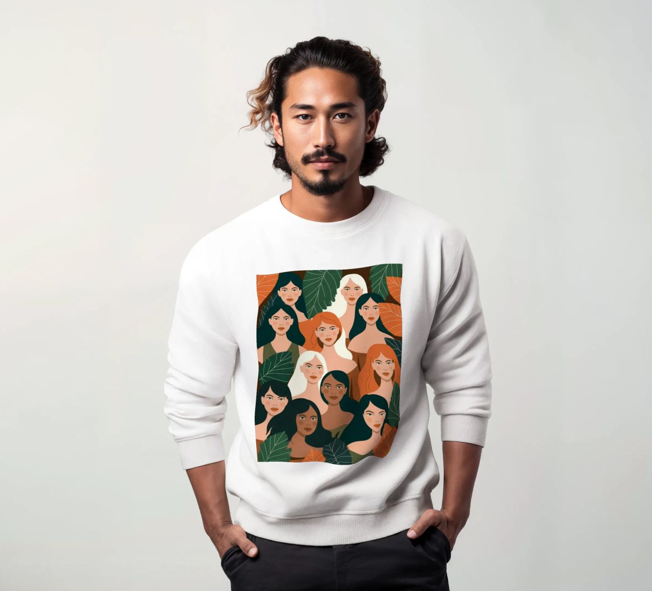 Susurros verdes abstractos sudadera de Atelier Tiga