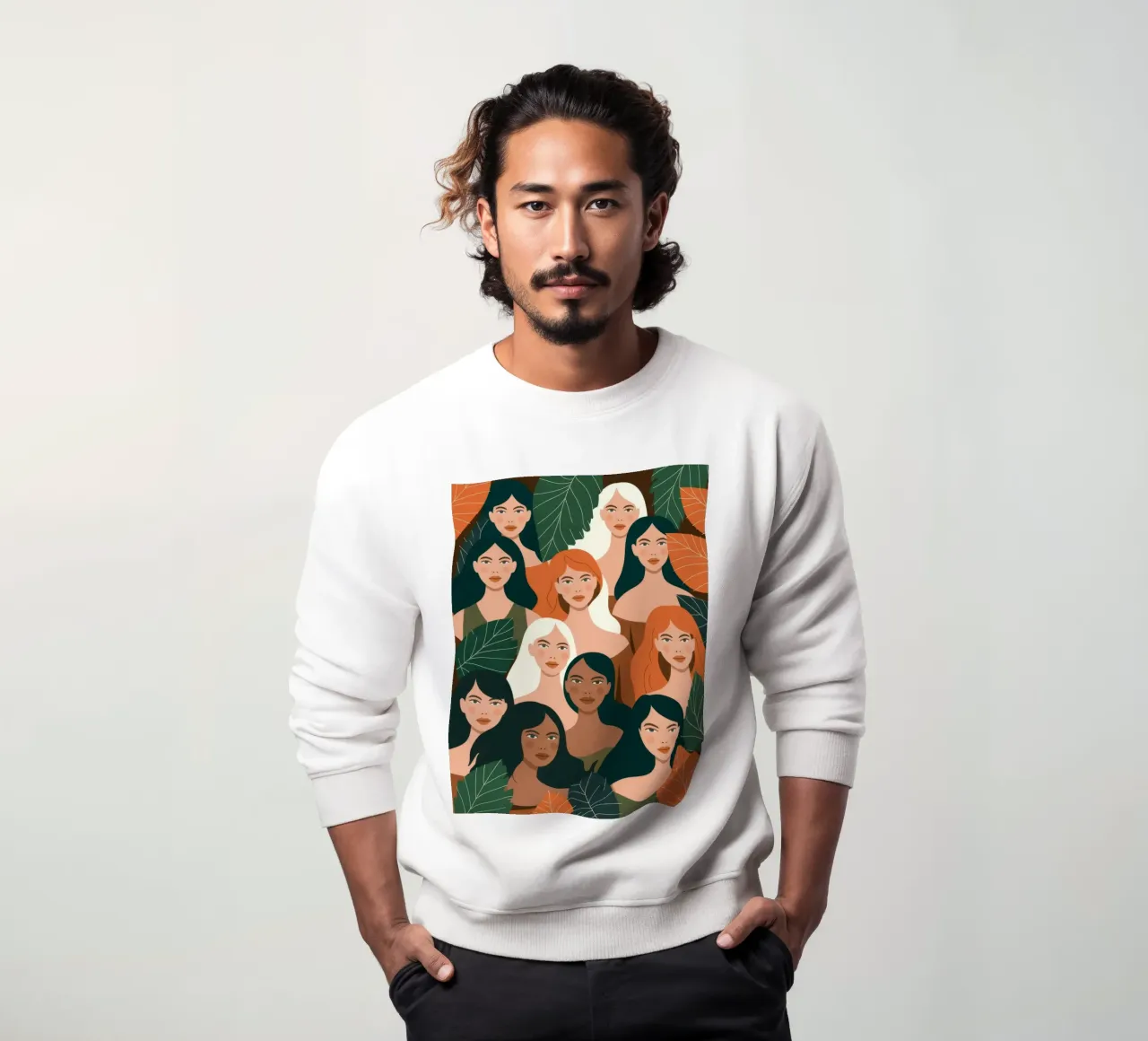 Abstract Green Whispers sweatshirt by Atelier Tiga