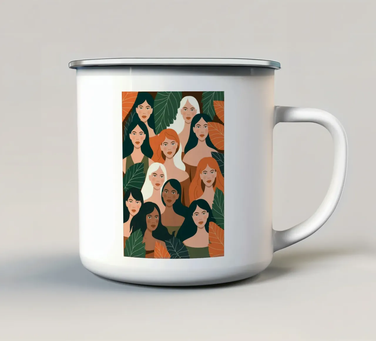 Sussurri verdi astratti tazza in smalto da Atelier Tiga