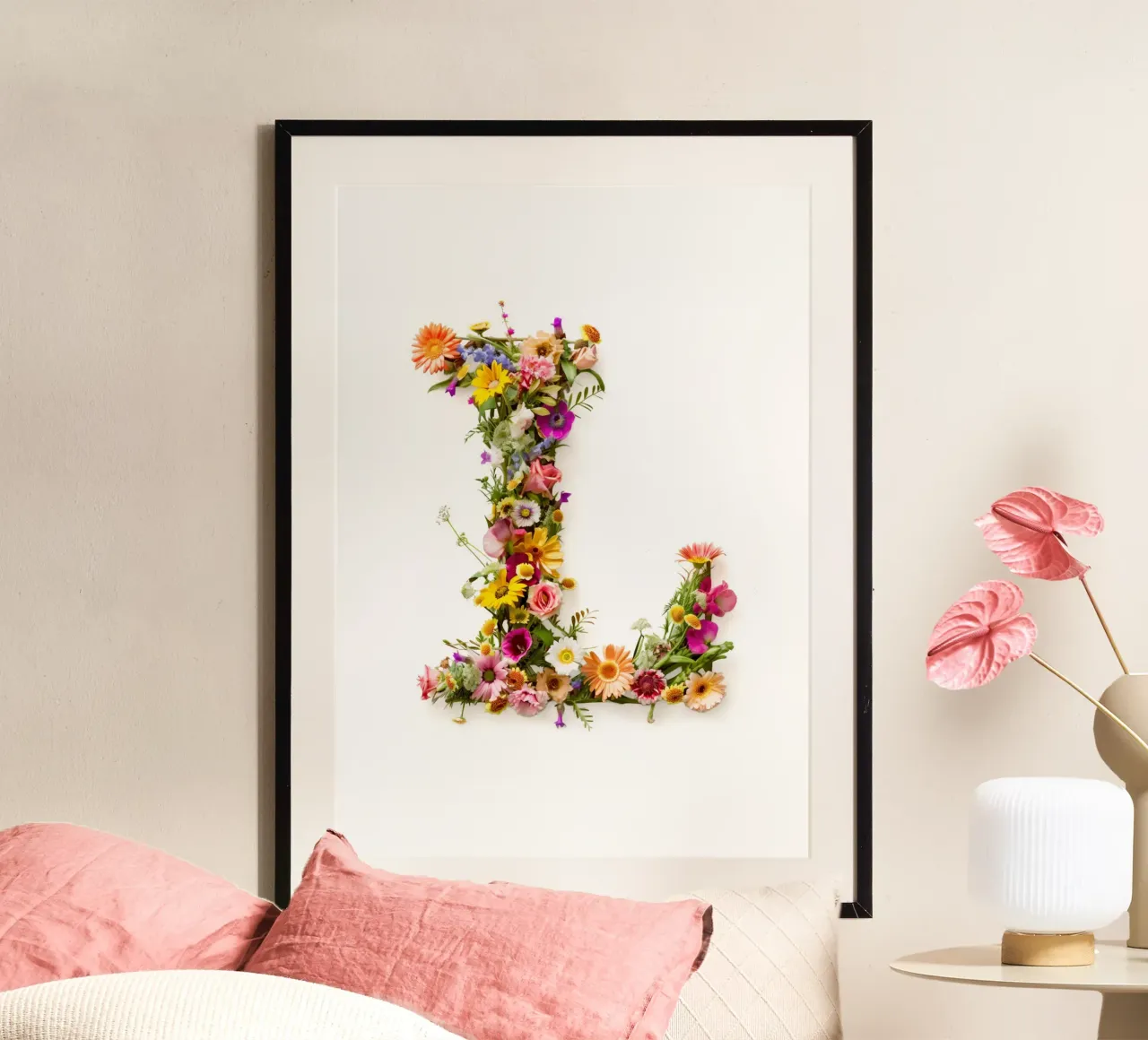 Fiore lettera L poster con telaio in alluminio da My Tiny Home