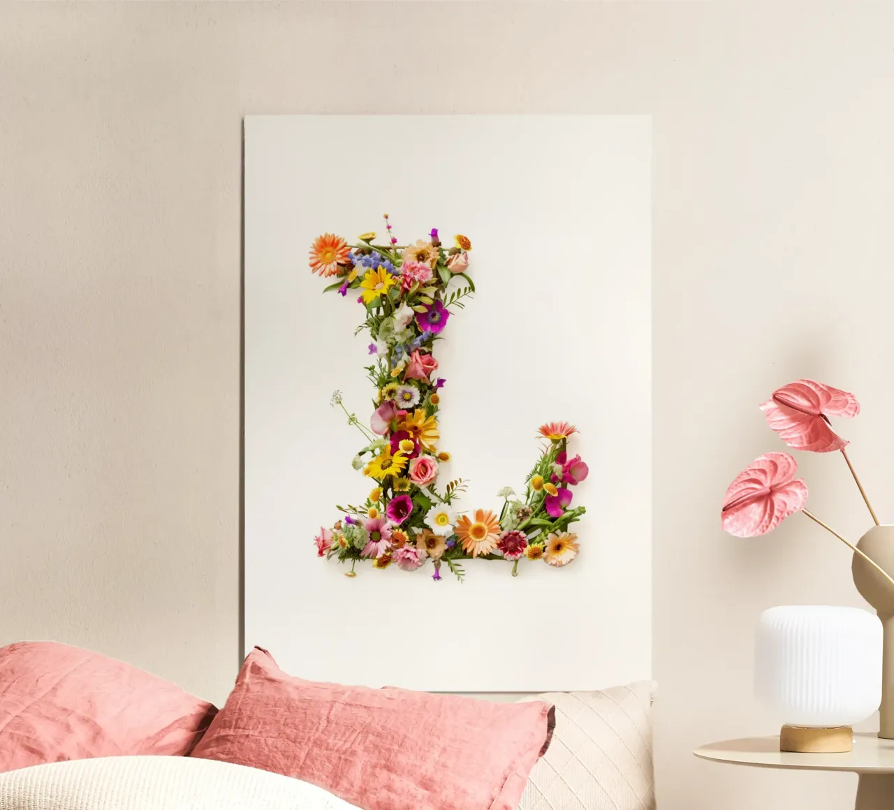 Fiore lettera L poster con telaio in alluminio da My Tiny Home