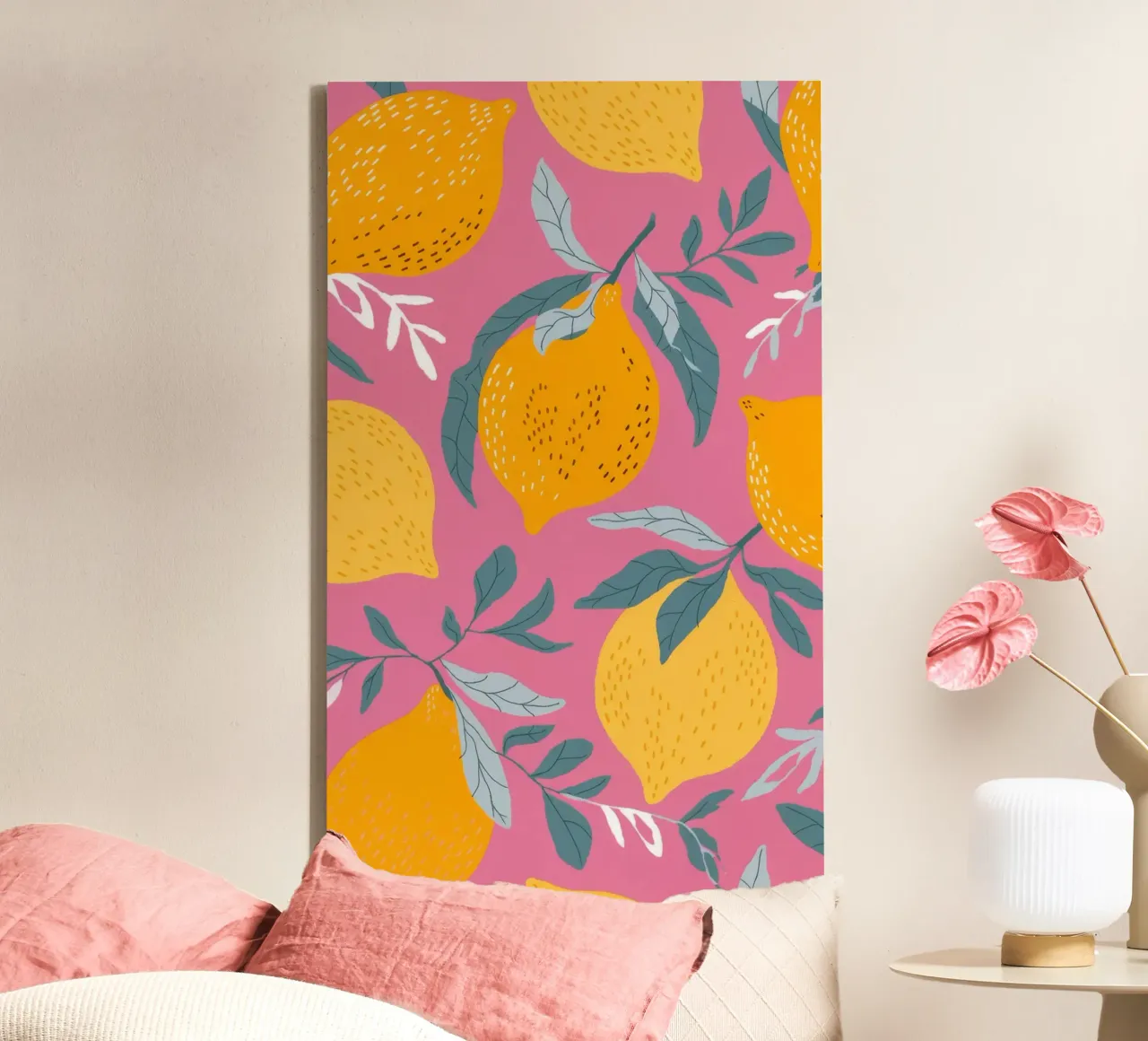 Citrusvruchten Symfonie canvas met Baklijst van Atelier Tiga