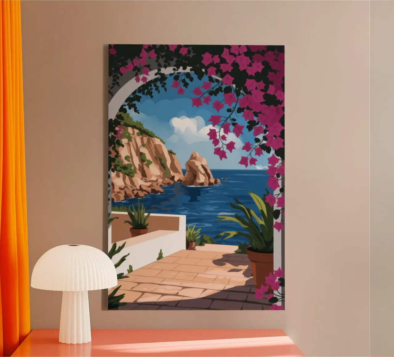 Kustpad Sereniteit canvas met Baklijst van Atelier Tiga