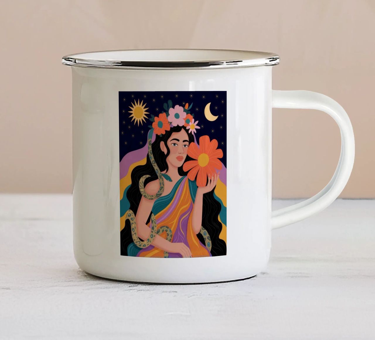 Incanto mistico celeste tazza in smalto da Atelier Tiga