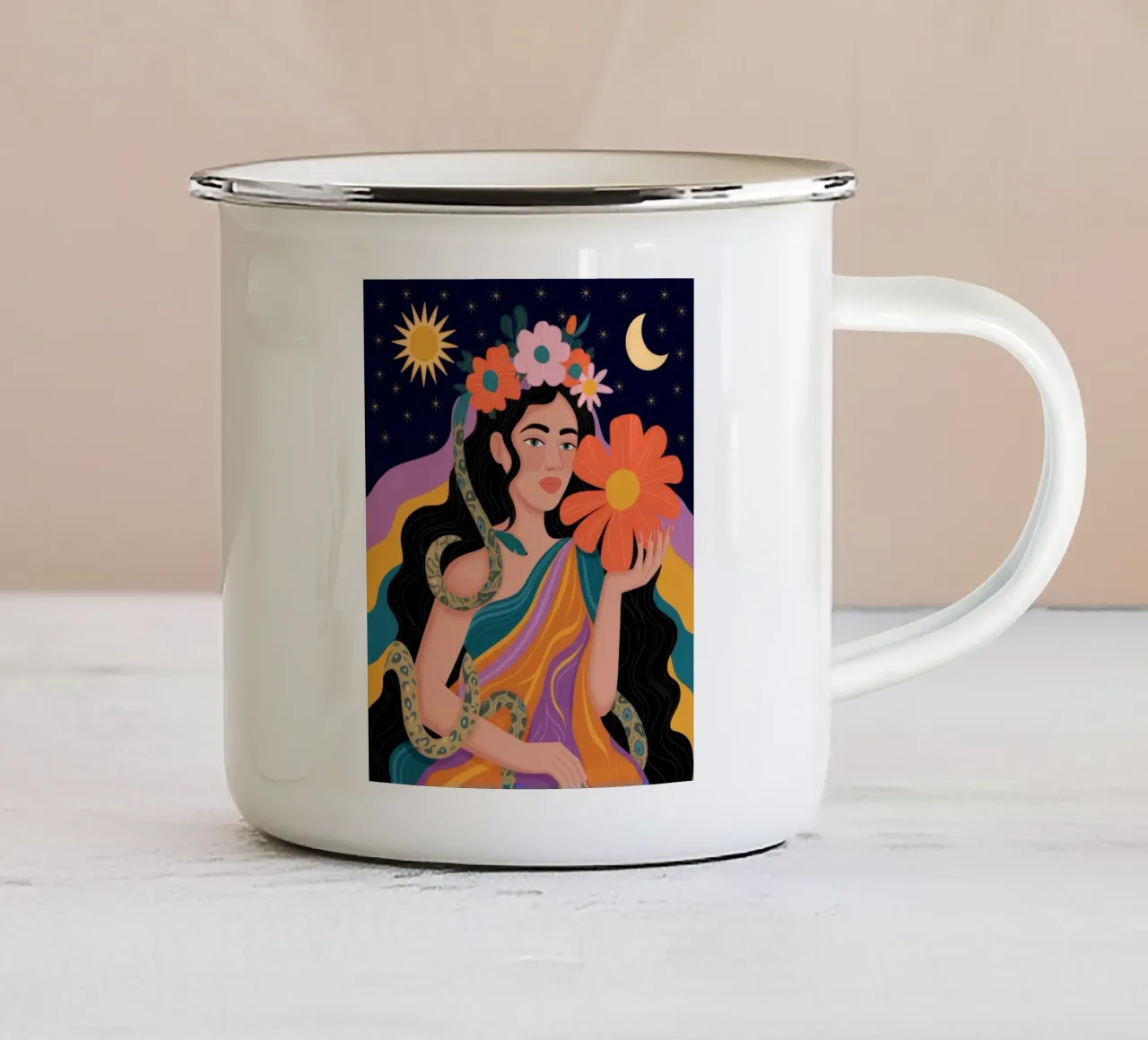 Incanto mistico celeste tazza in smalto da Atelier Tiga