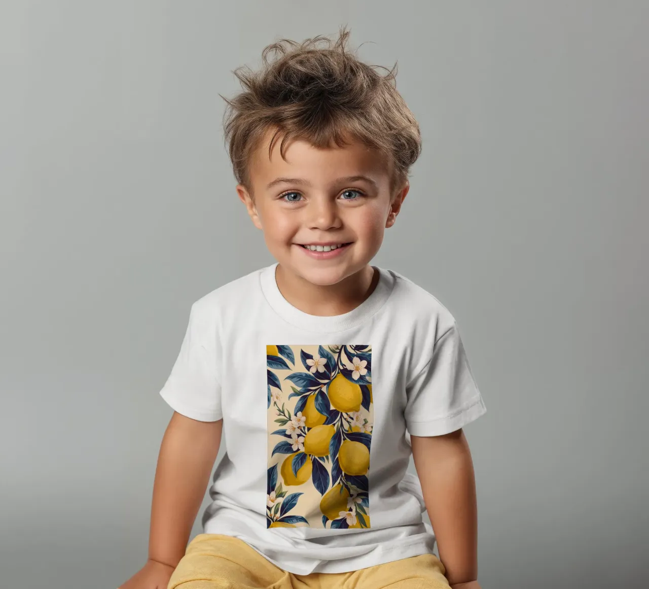 Golden Lemon Harmony kids t-shirt by Atelier Tiga