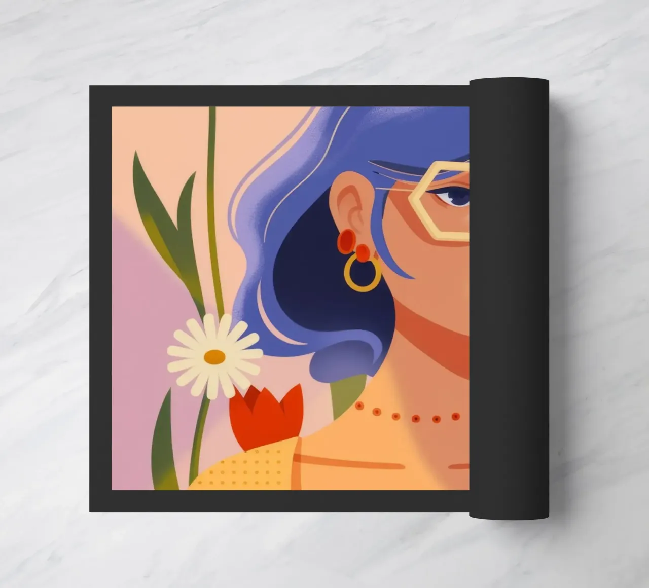 Stralende tulp deurmat van Atelier Tiga