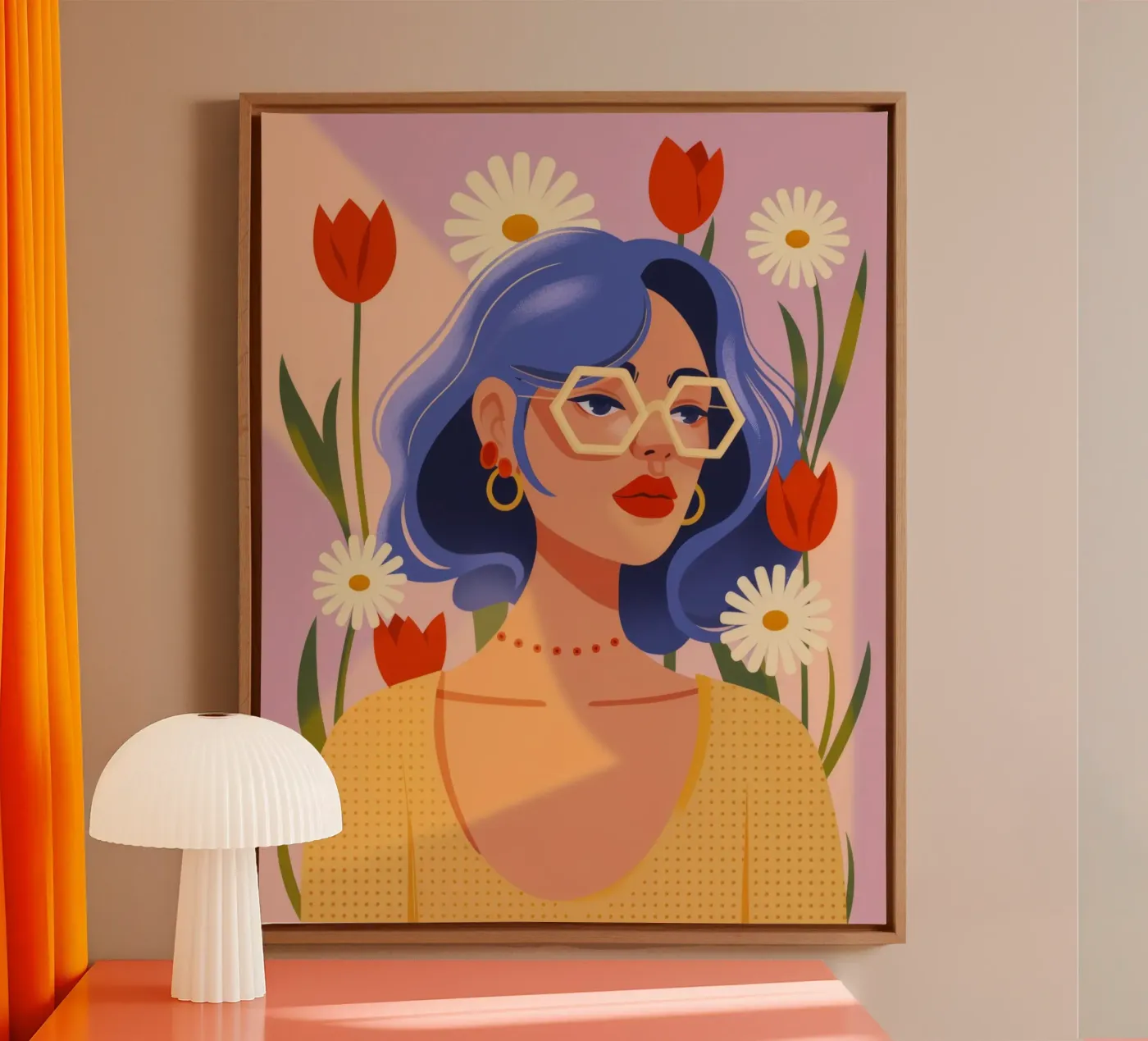 Stralende tulp canvas van Atelier Tiga