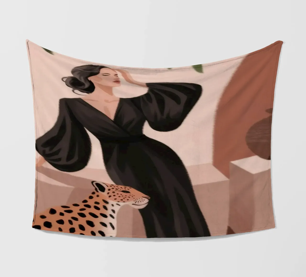 Leopard Grace Symphony Fleecedecke von Atelier Tiga