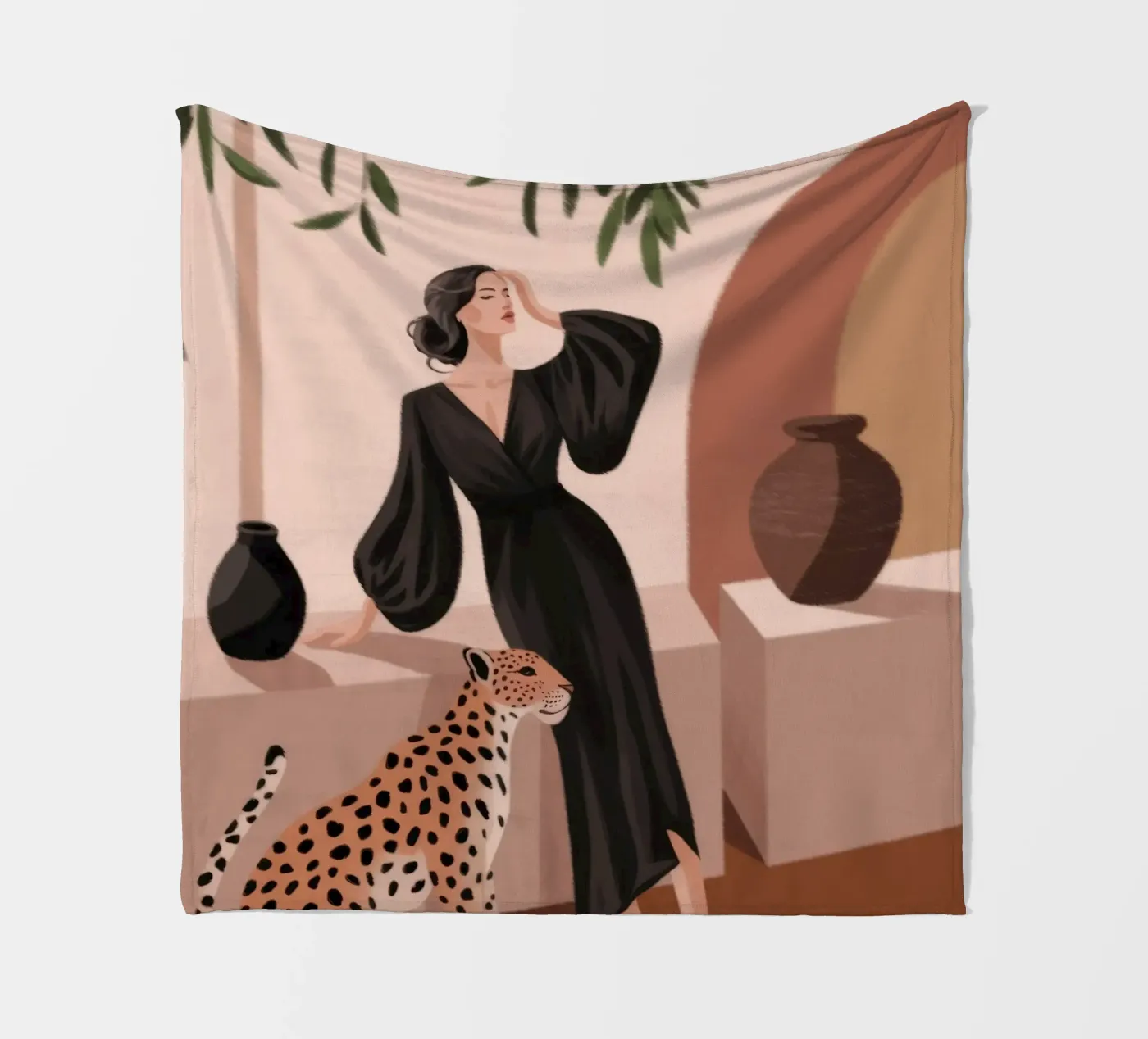 Leopard Grace Symphony Fleecedecke von Atelier Tiga