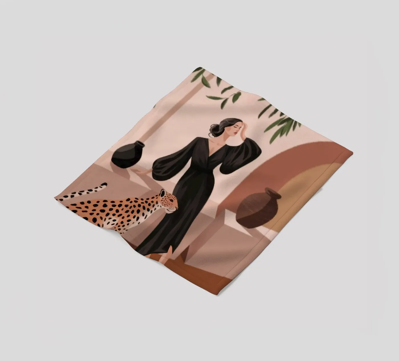 Leopard Grace Symphony Fleecedecke von Atelier Tiga