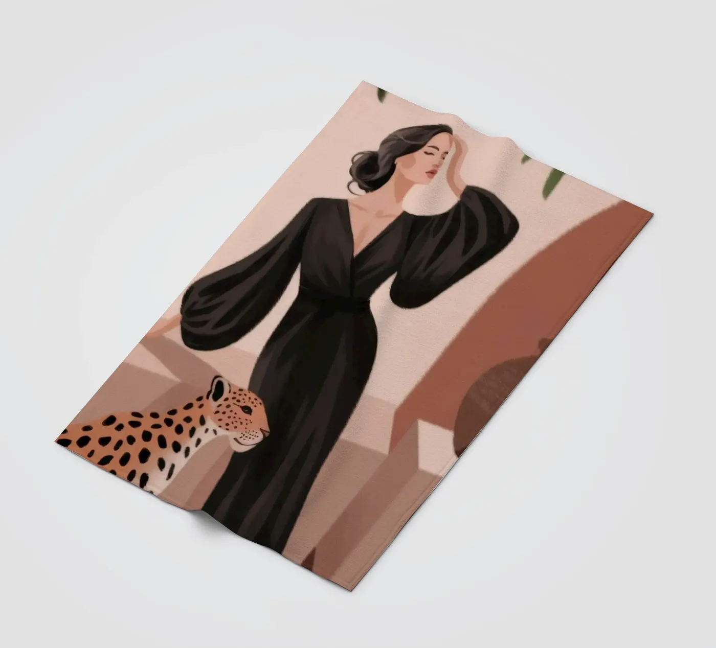 Leopard Grace Symphony Fleecedecke von Atelier Tiga