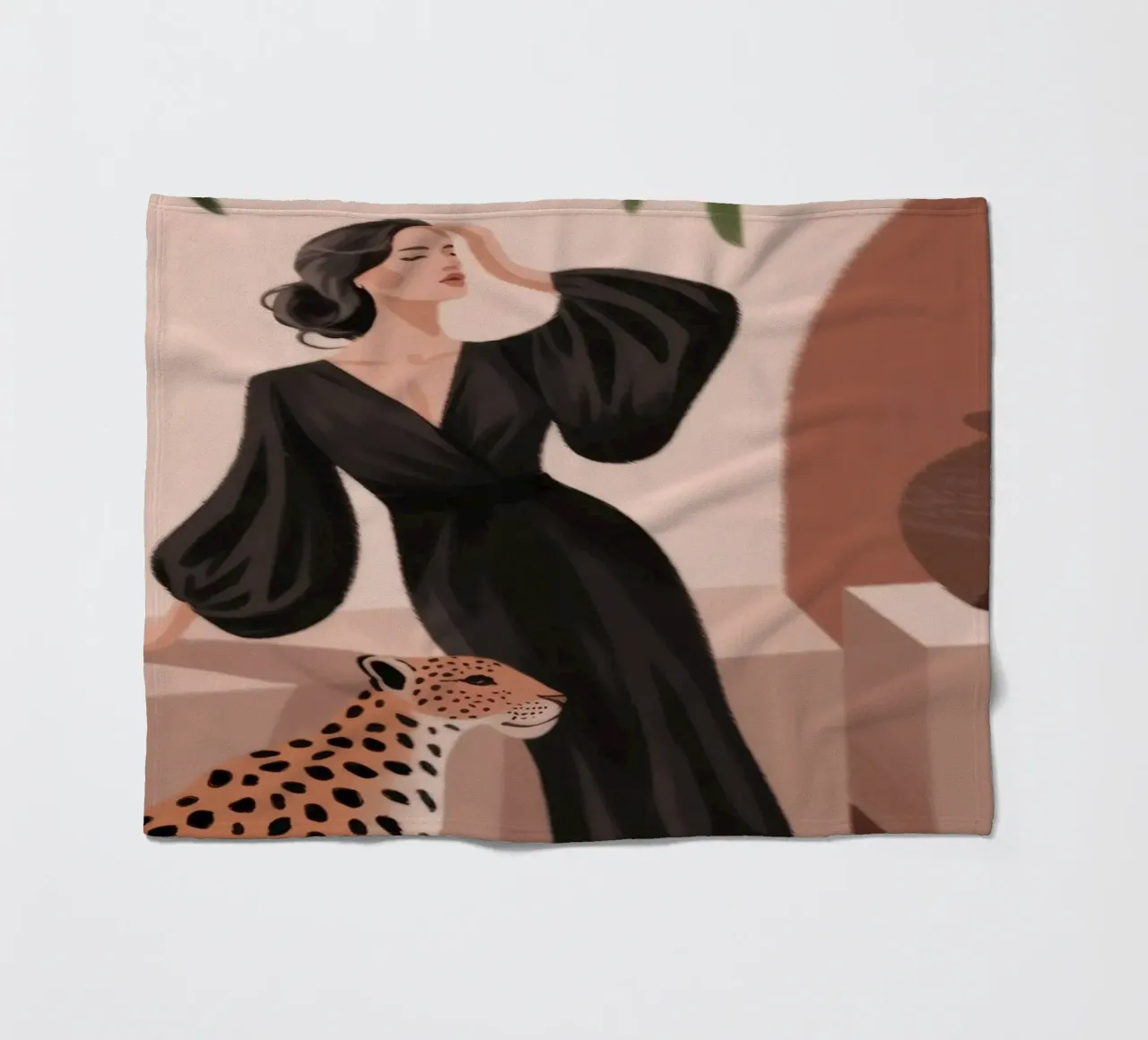 Leopard Grace Symphony Fleecedecke von Atelier Tiga