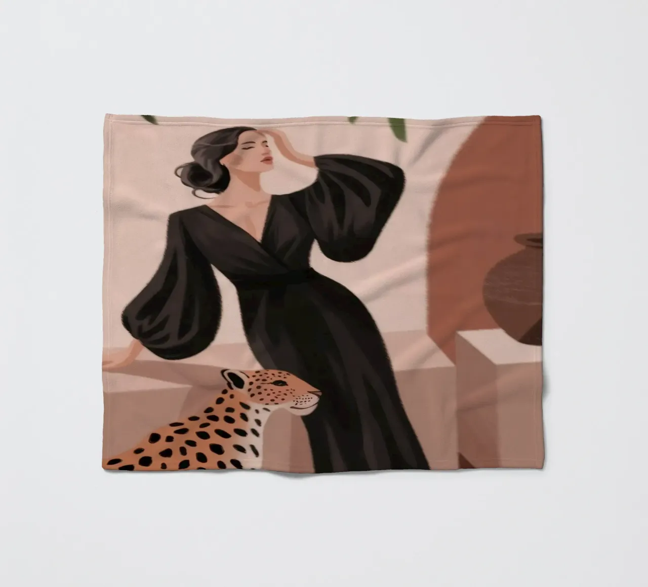 Leopard Grace Symphony Fleecedecke von Atelier Tiga