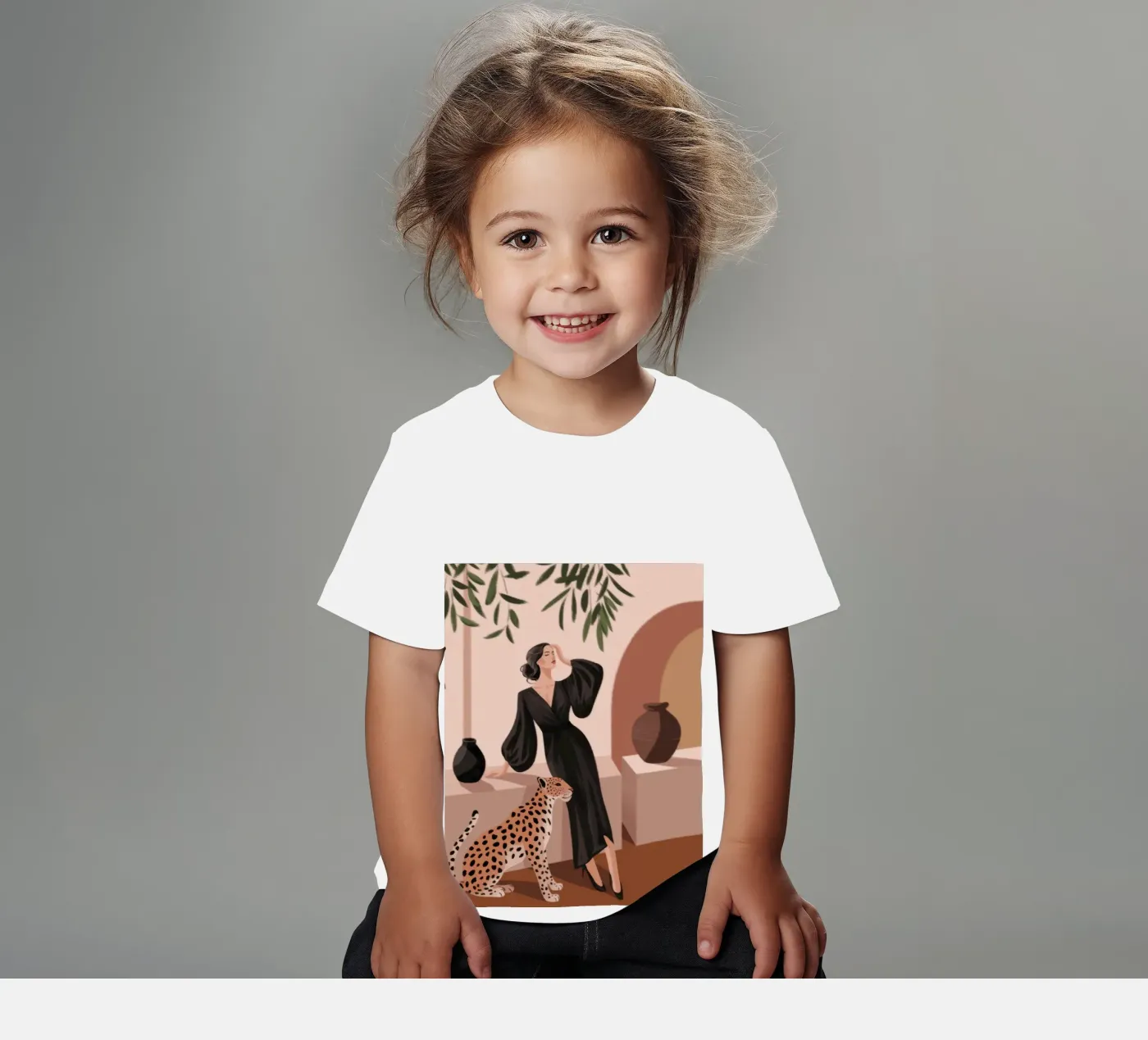 Leopard Grace Symphony kinder t-shirt van Atelier Tiga