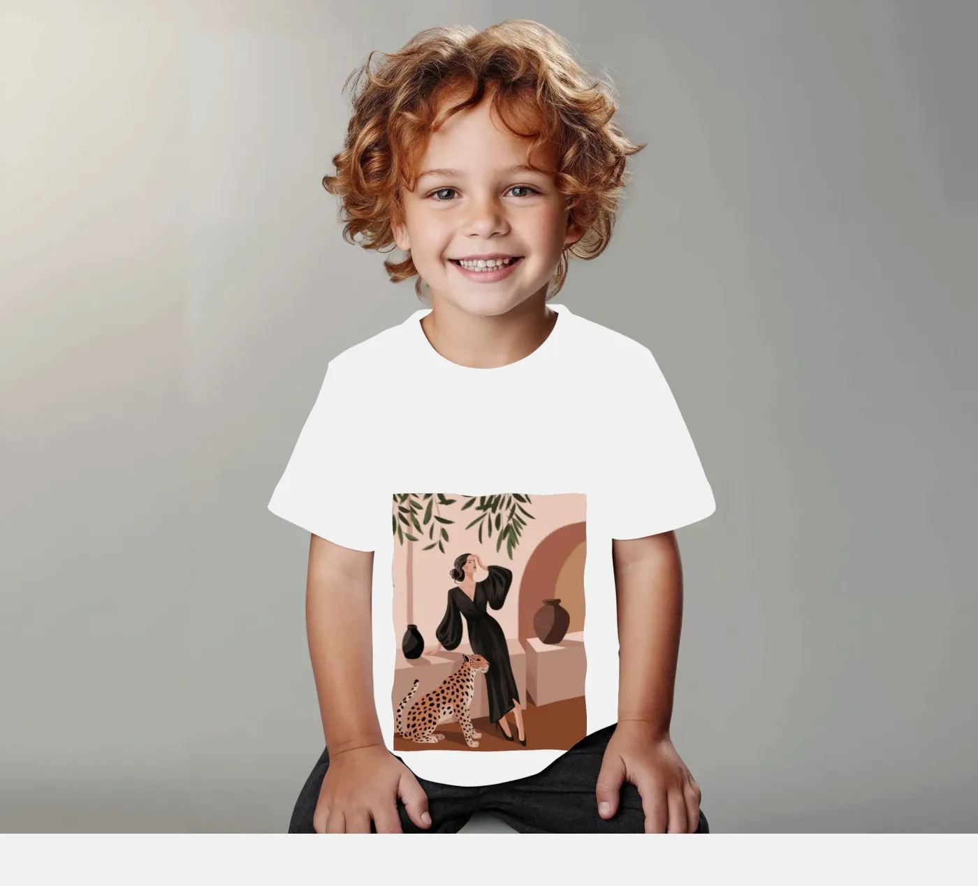 Leopard Grace Symphony kinder t-shirt van Atelier Tiga