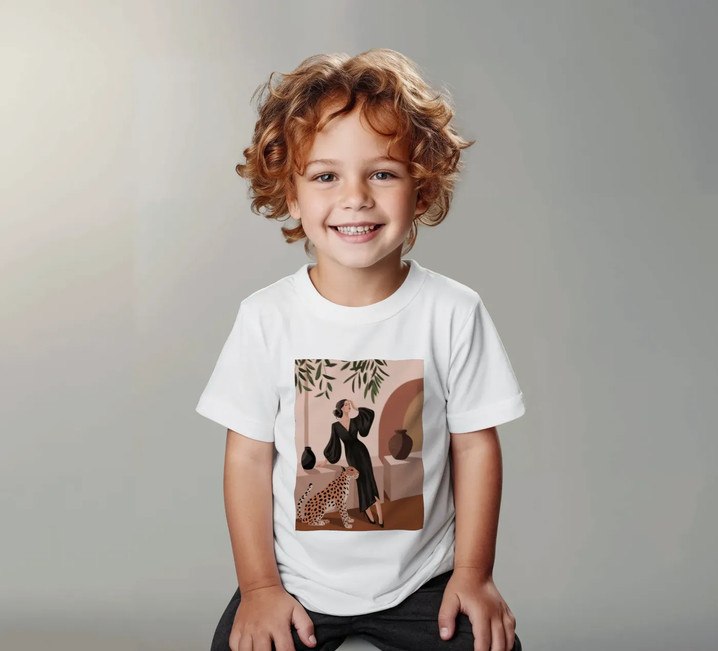 Leopard Grace Symphony kinder t-shirt van Atelier Tiga
