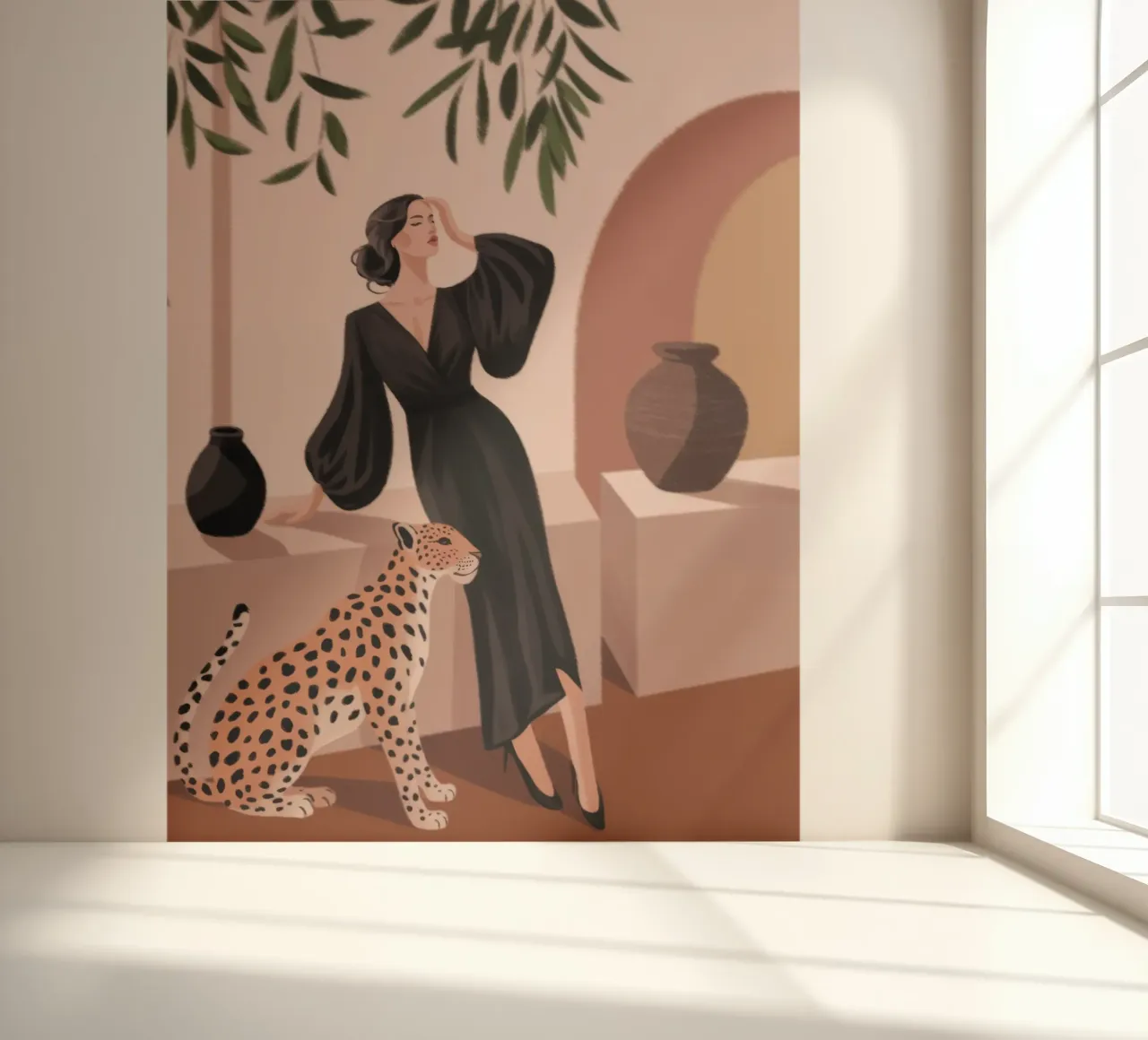 Leopard Grace Symphony fotobehang van Atelier Tiga