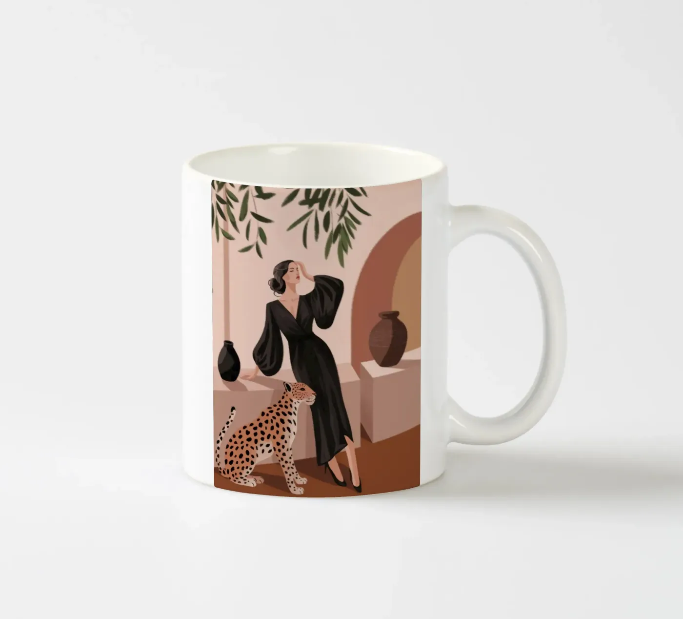 Leopard Grace Symphony ceramic mug by Atelier Tiga
