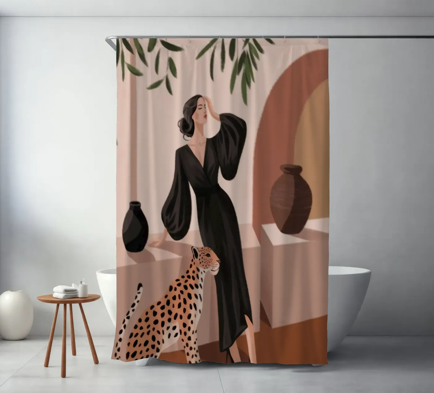 Leopard Grace Symphony Duschvorhang von Atelier Tiga