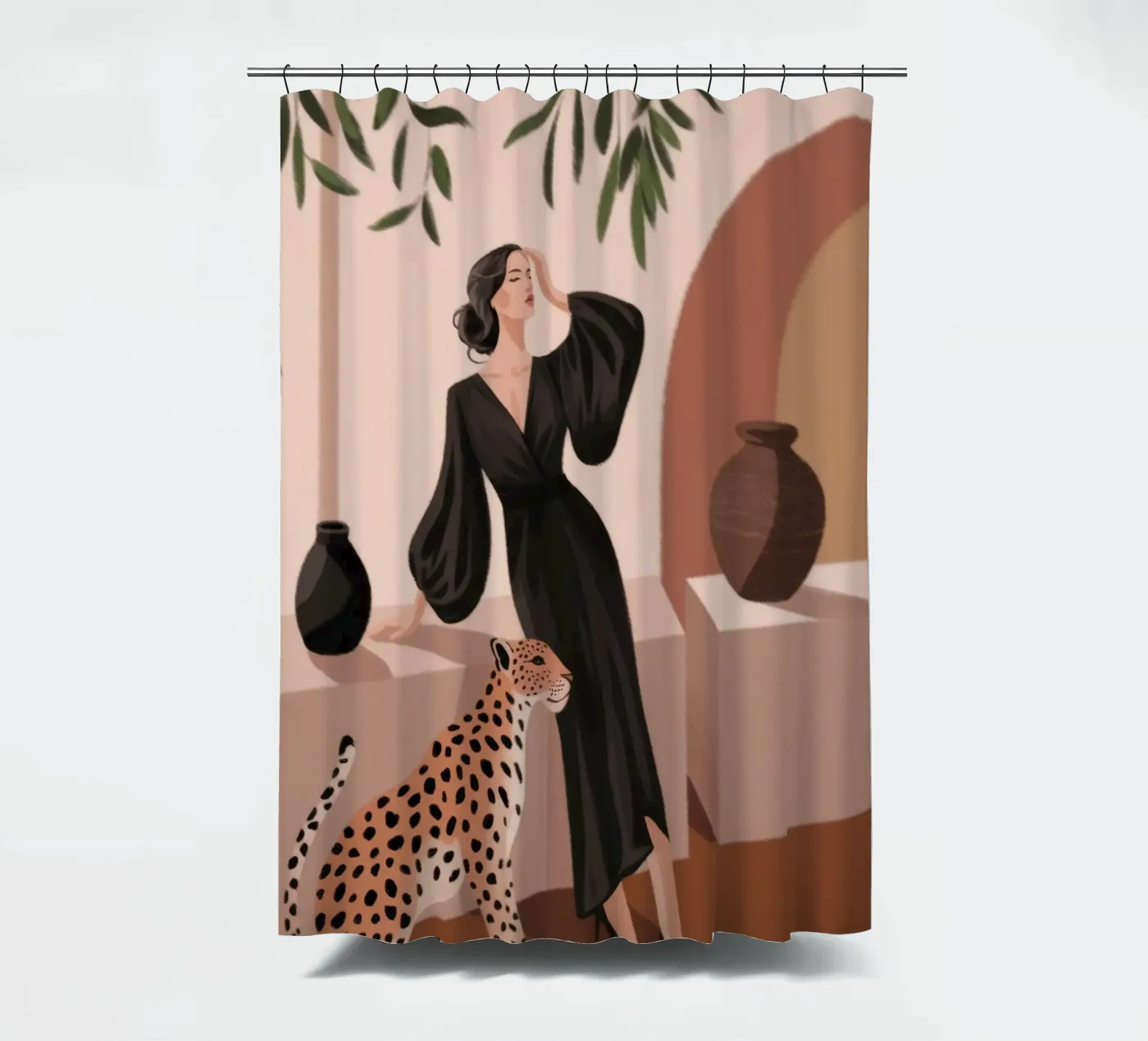 Leopard Grace Symphony Duschvorhang von Atelier Tiga