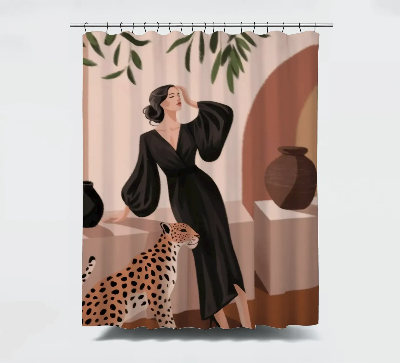 Leopard Grace Symphony Duschvorhang von Atelier Tiga