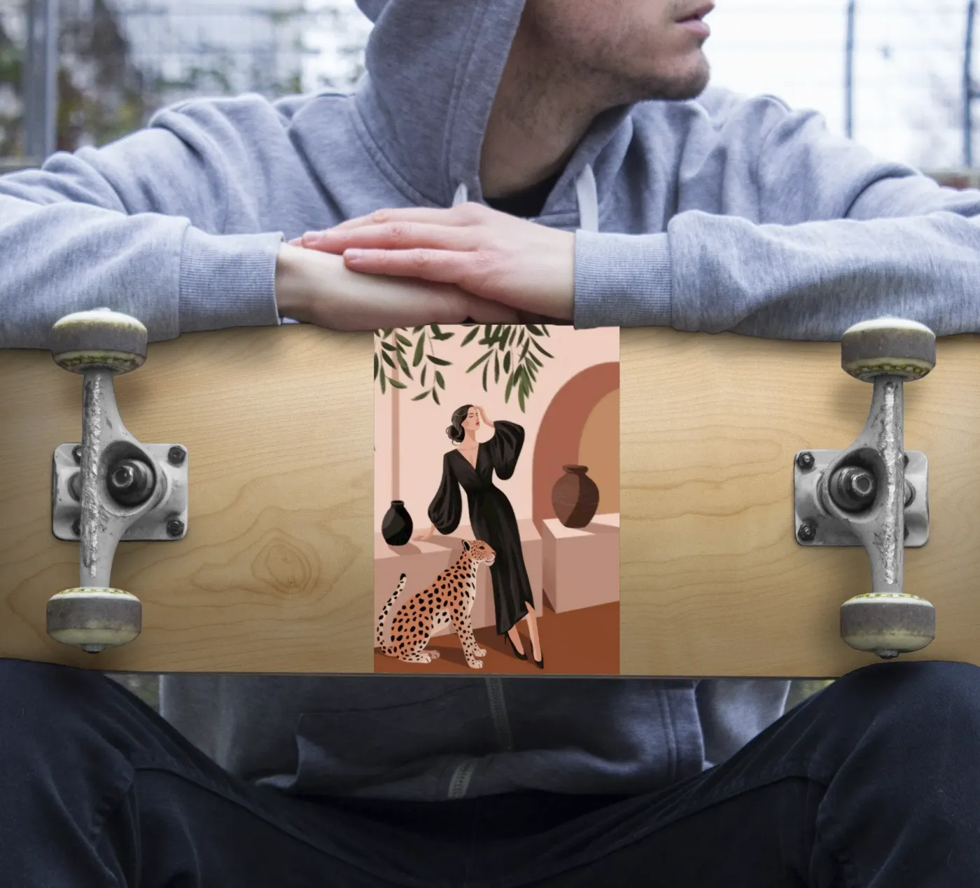 Luipaard Genade Symfonie sticker van Atelier Tiga