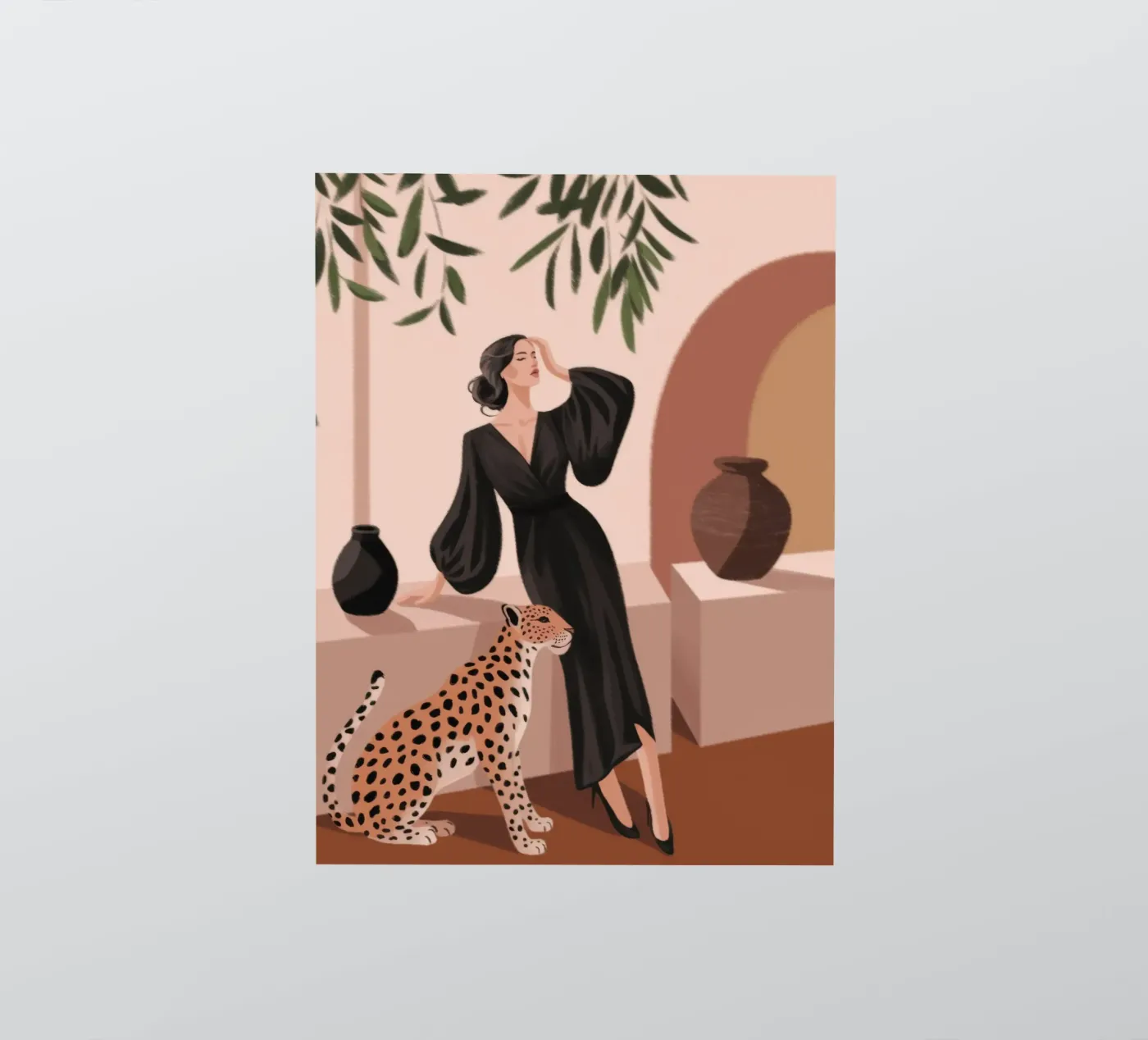 Luipaard Genade Symfonie sticker van Atelier Tiga