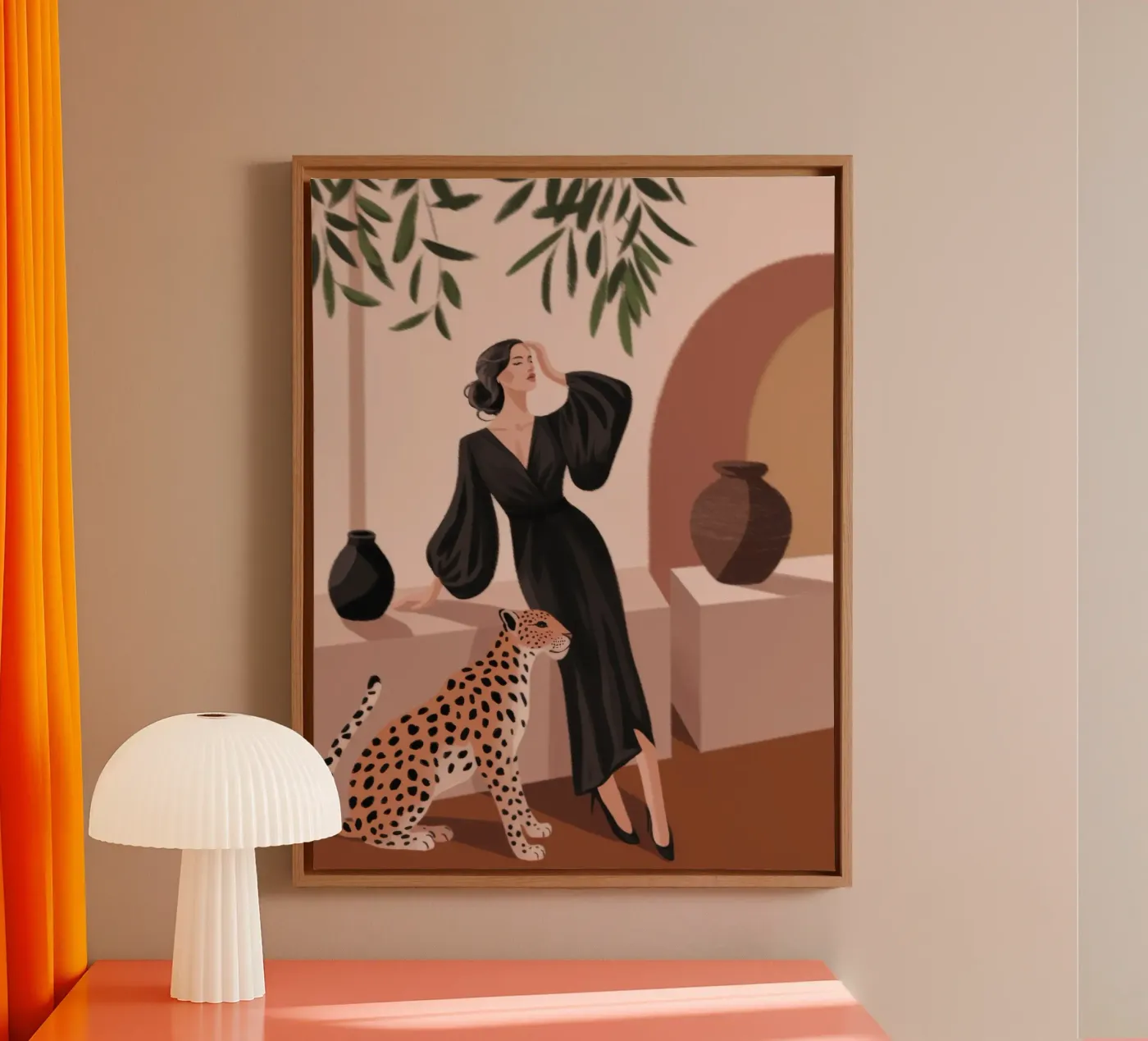 Leopard Grace Symphony Leinwand von Atelier Tiga