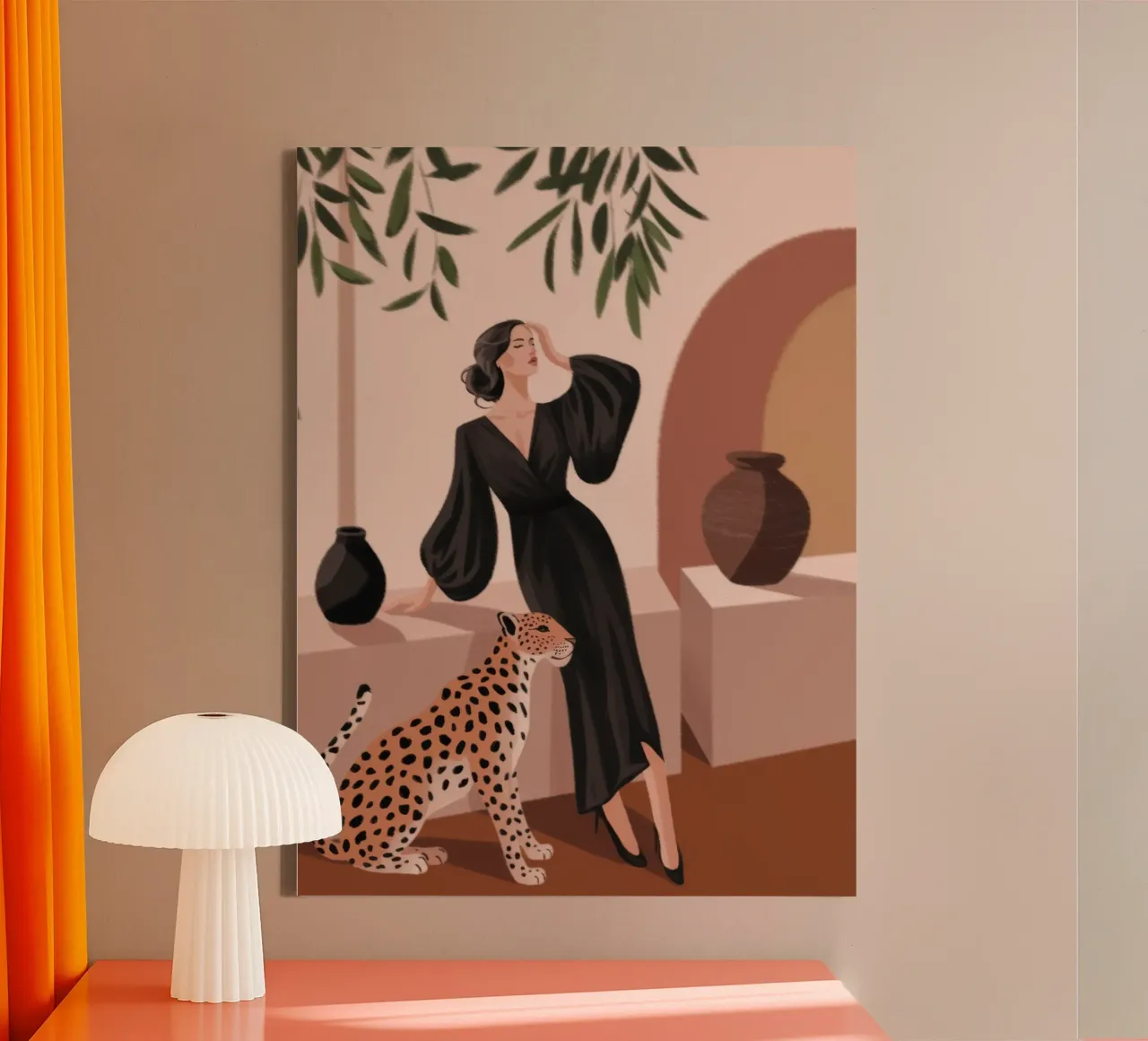 Luipaard Genade Symfonie canvas met Baklijst van Atelier Tiga