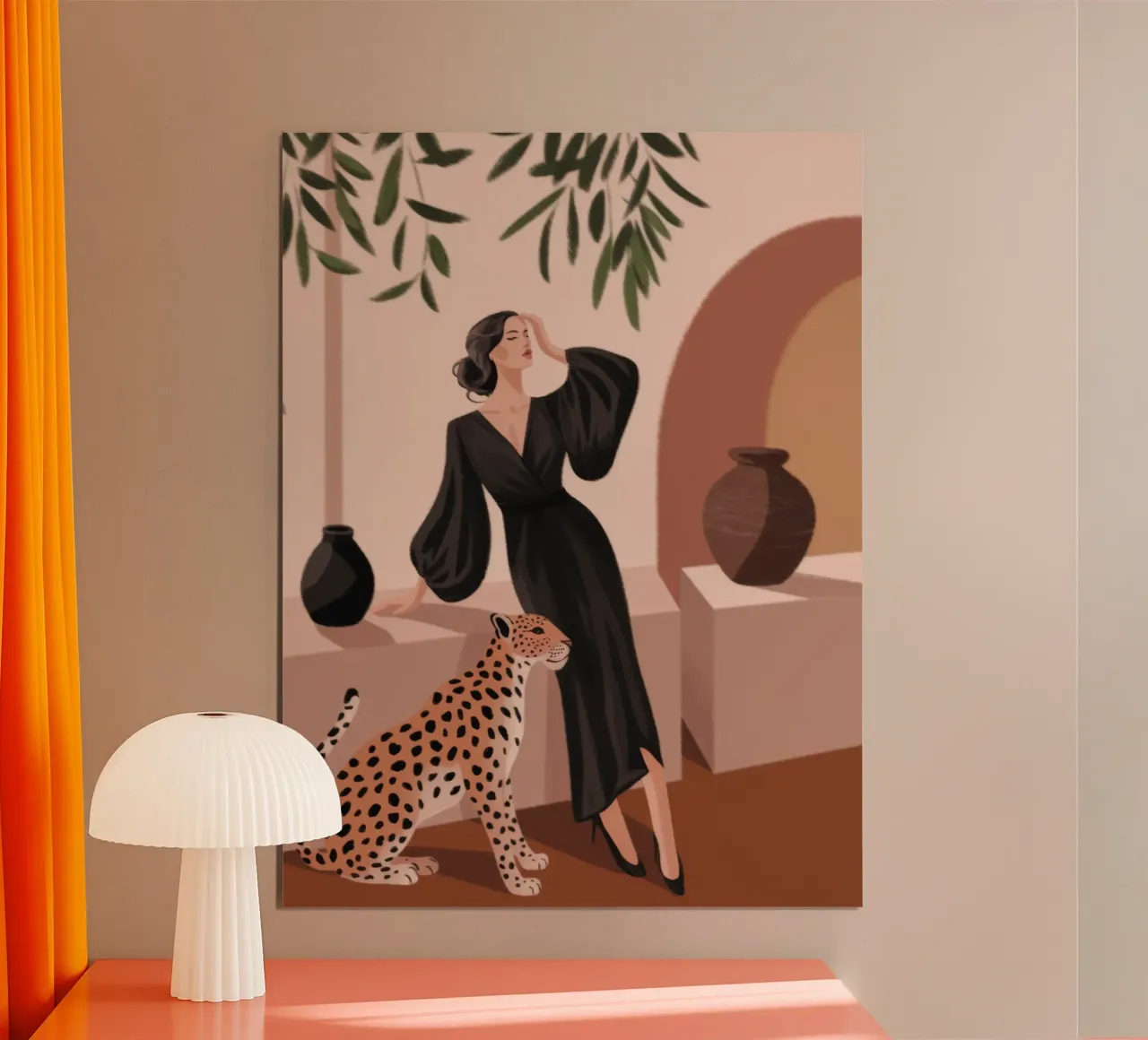 Sinfonia Leopard Grace poster con telaio in legno da Atelier Tiga