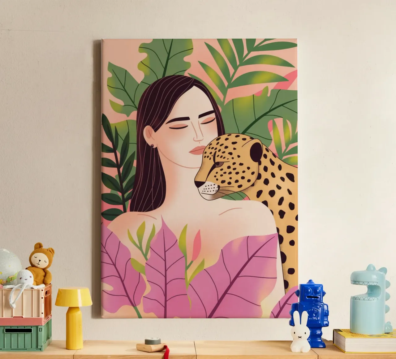 Gezelschap in de jungle canvas van Atelier Tiga