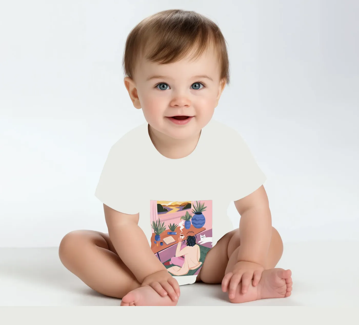 Creative Solitude Kurzarm Babybody von Atelier Tiga