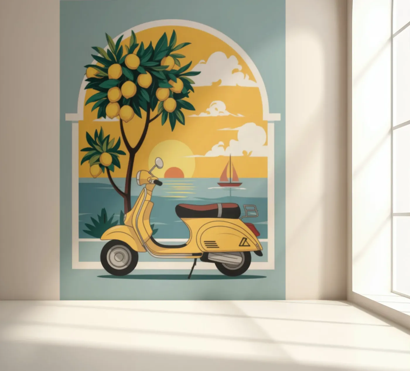 Mediterrane Ontsnapping fotobehang van Atelier Tiga
