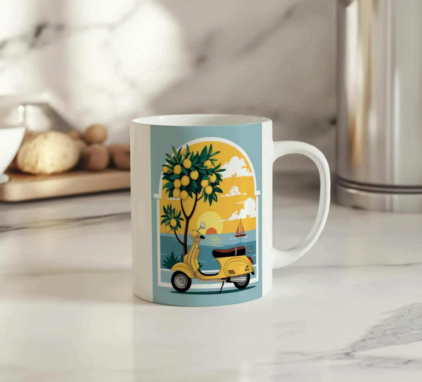 Mediterranean Escape ceramic mug by Atelier Tiga