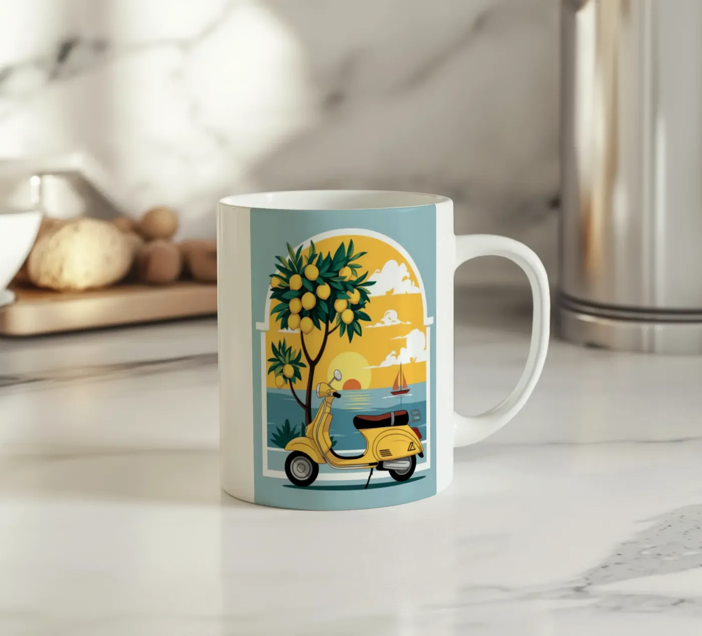 Fuga nel Mediterraneo tazza in ceramica da Atelier Tiga