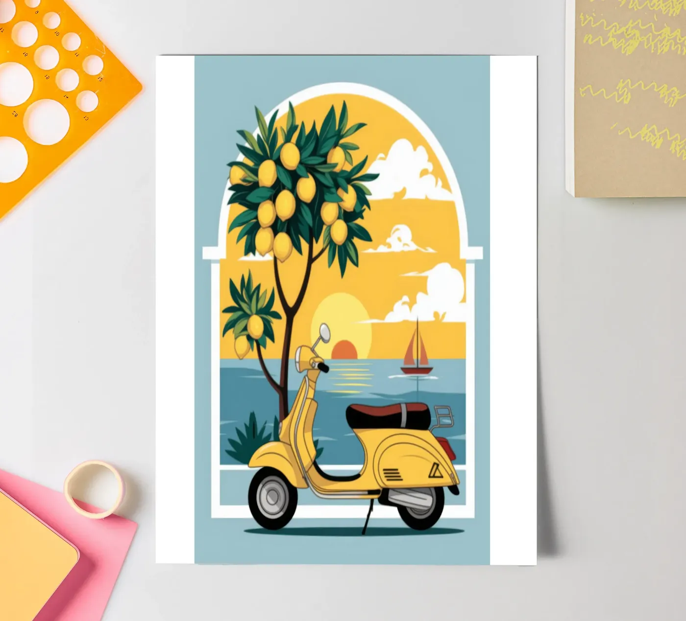 Mediterranean Escape sticker sheet by Atelier Tiga