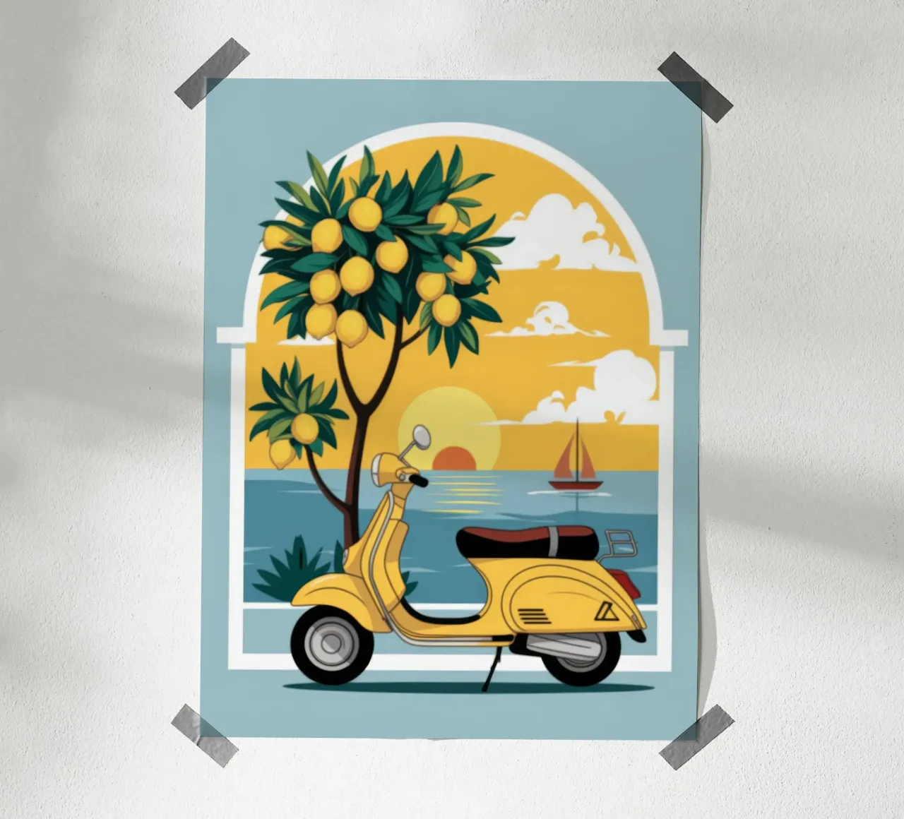 Fuga nel Mediterraneo poster da Atelier Tiga