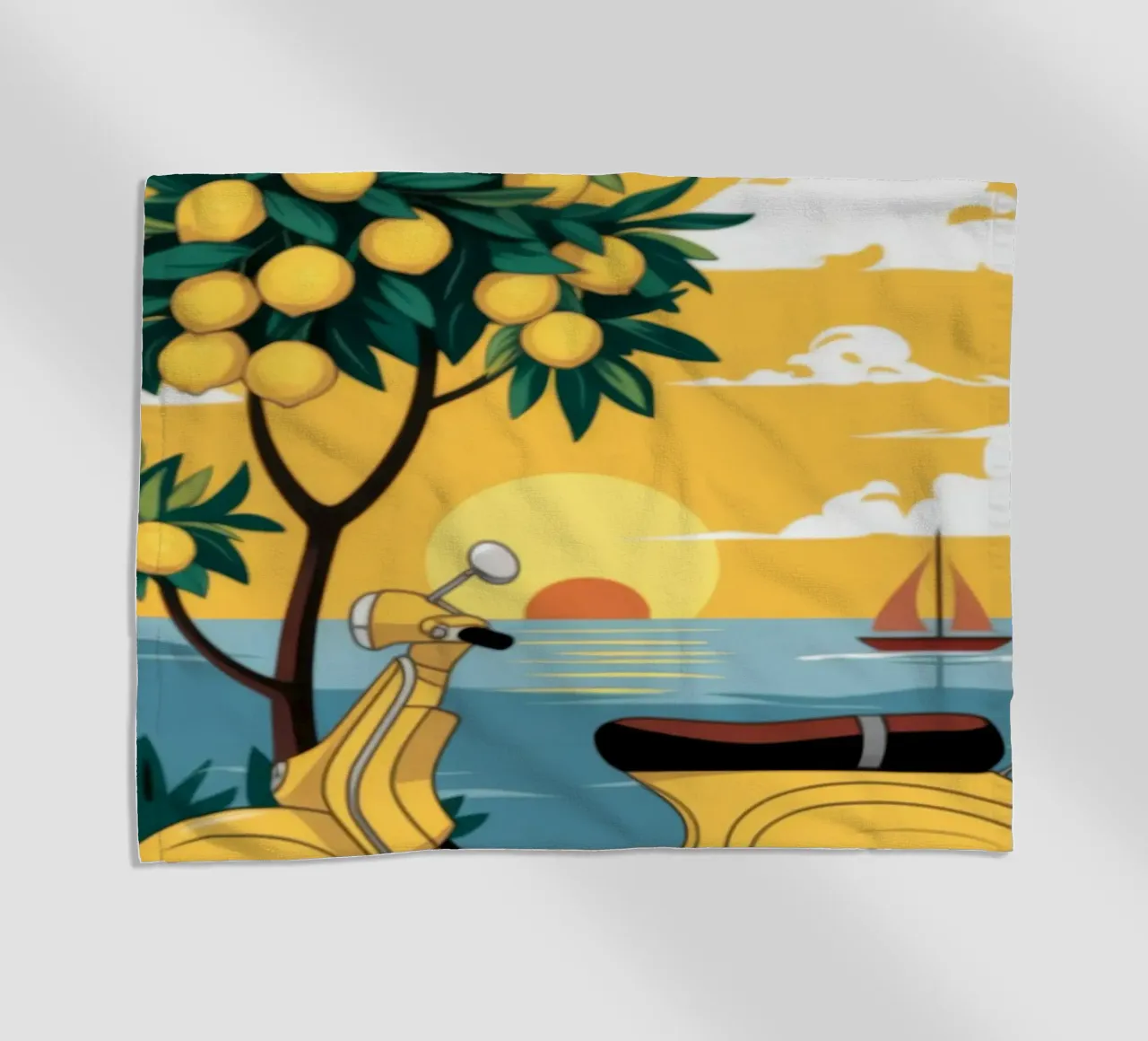 Fuga nel Mediterraneo telo mare da Atelier Tiga