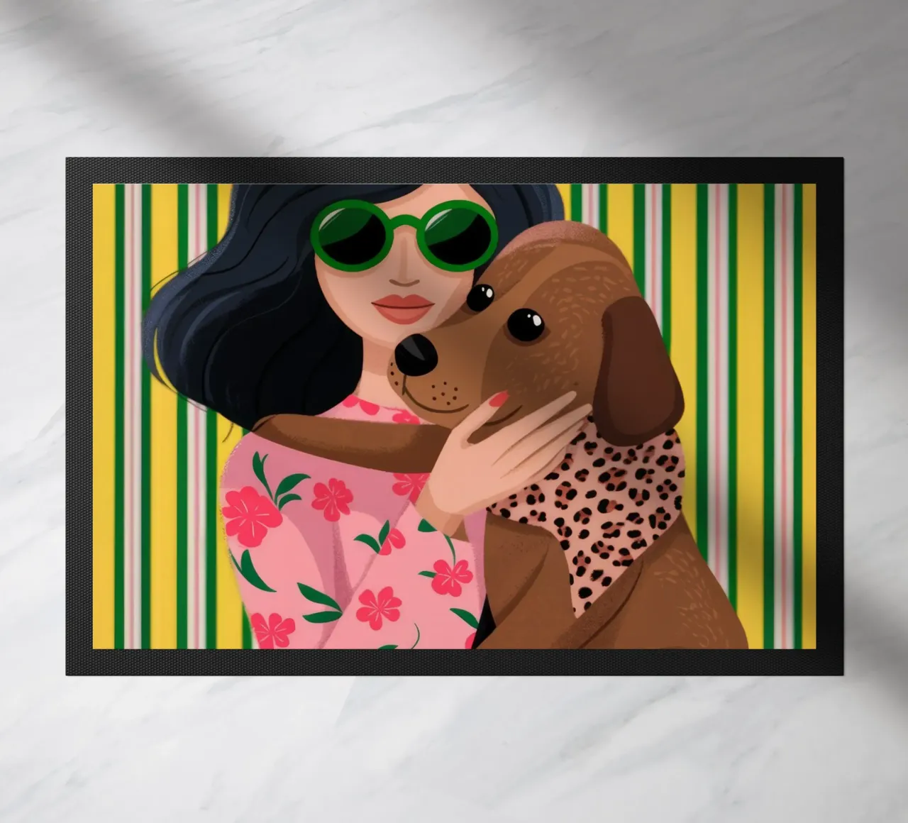 Cozy Canine Hug deurmat van Atelier Tiga