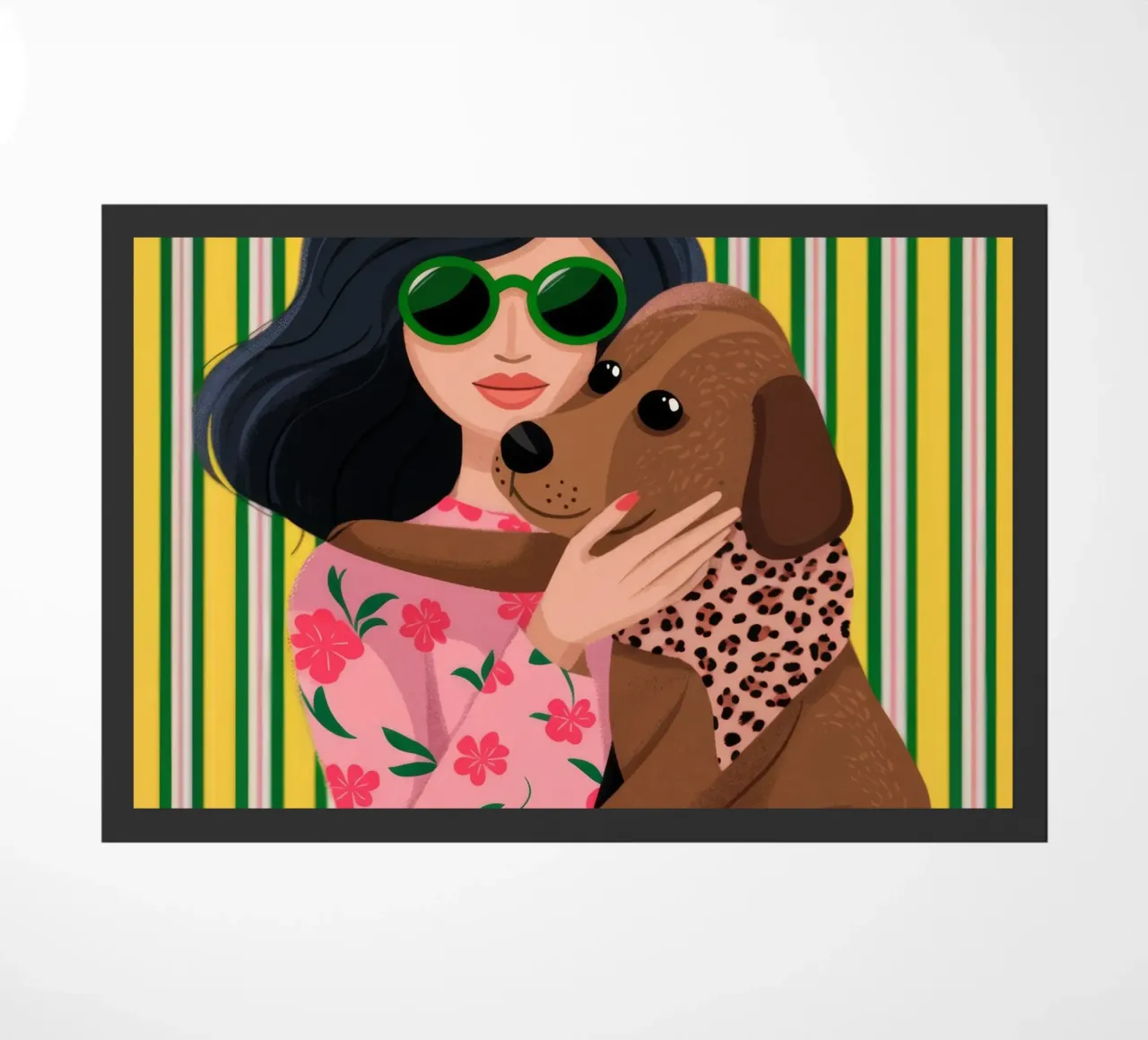 Cozy Canine Hug deurmat van Atelier Tiga