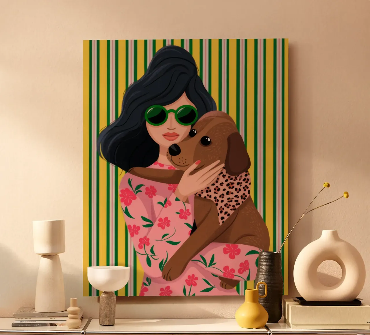 Cozy Canine Hug alu-dibond by Atelier Tiga