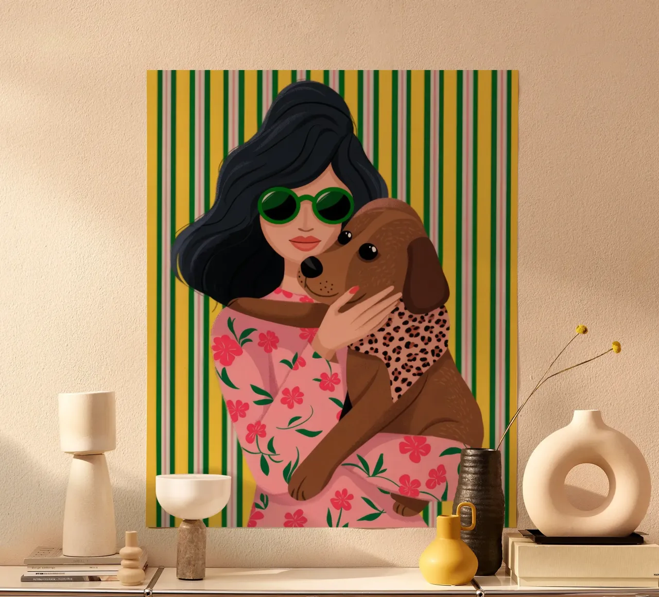 Accogliente abbraccio canino poster da Atelier Tiga