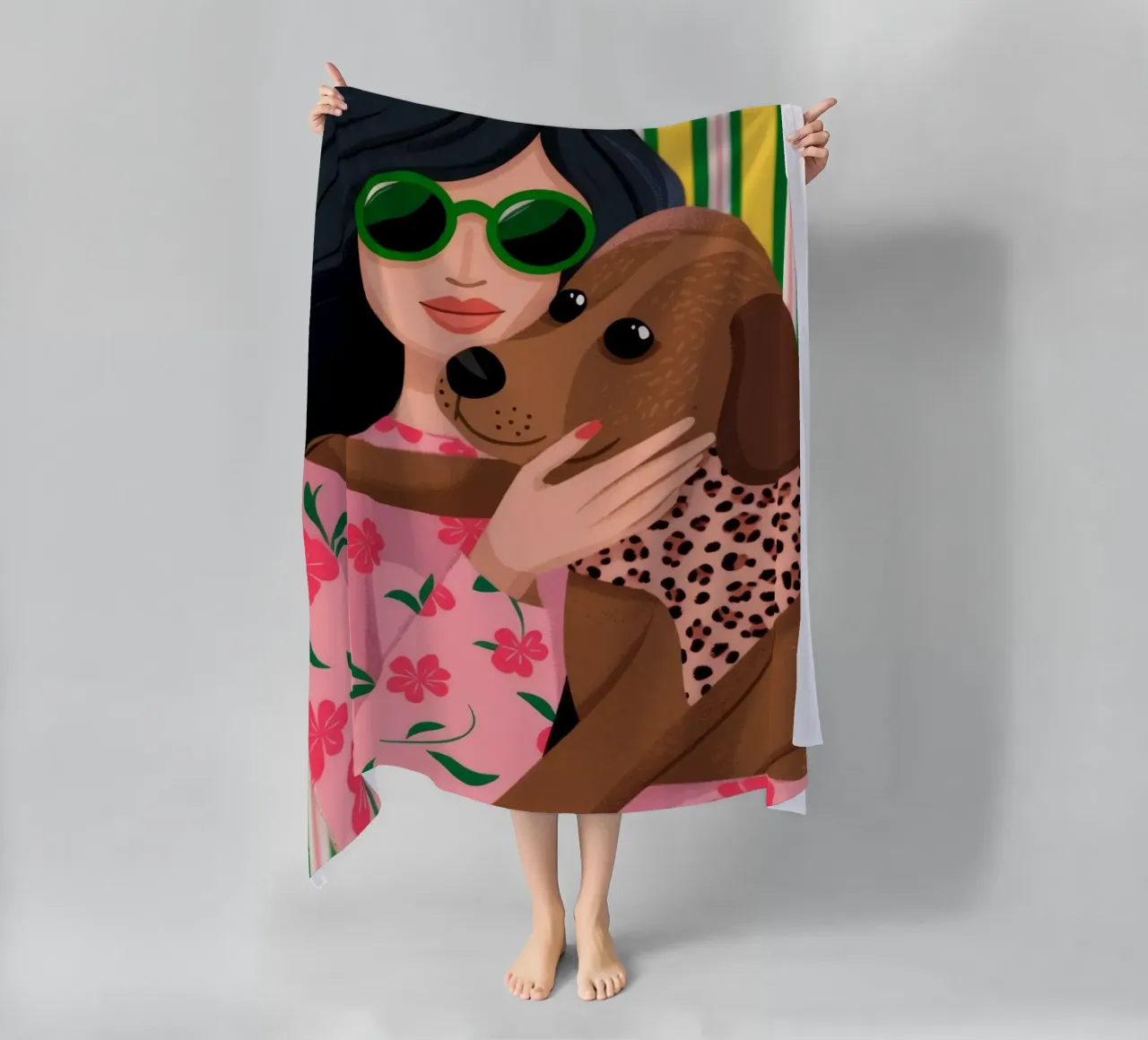 Accogliente abbraccio canino telo mare da Atelier Tiga