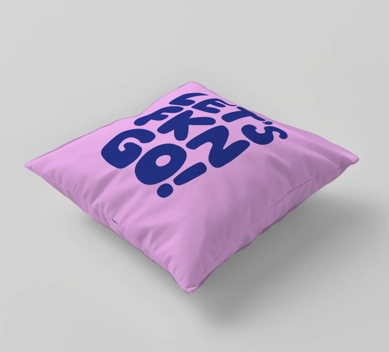 Lets Fkn Go Sassy Grassetto Rosa Viola Tipografia Lettering cuscino da THE MOTIVATED TYPE