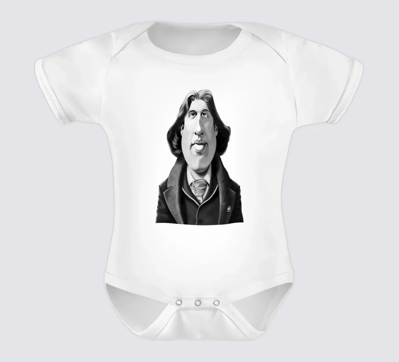 Oscar Wilde body neonato maniche corte da Rob Art | Illustration
