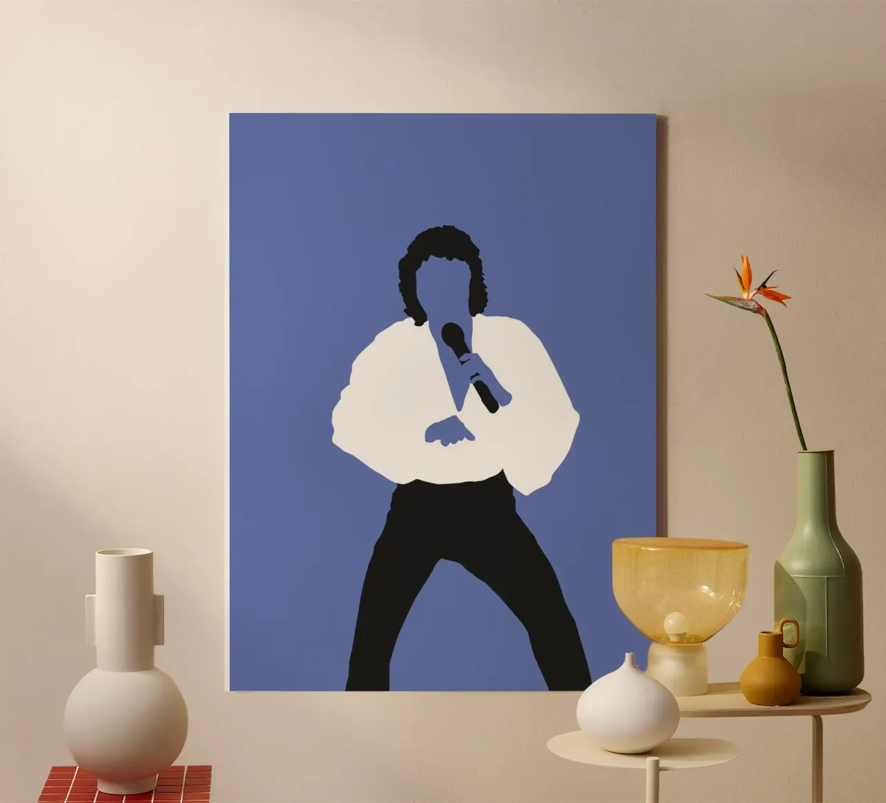 No198 BARRY MANILOW tela con Cornice a cassetta da Iconic Rockstars