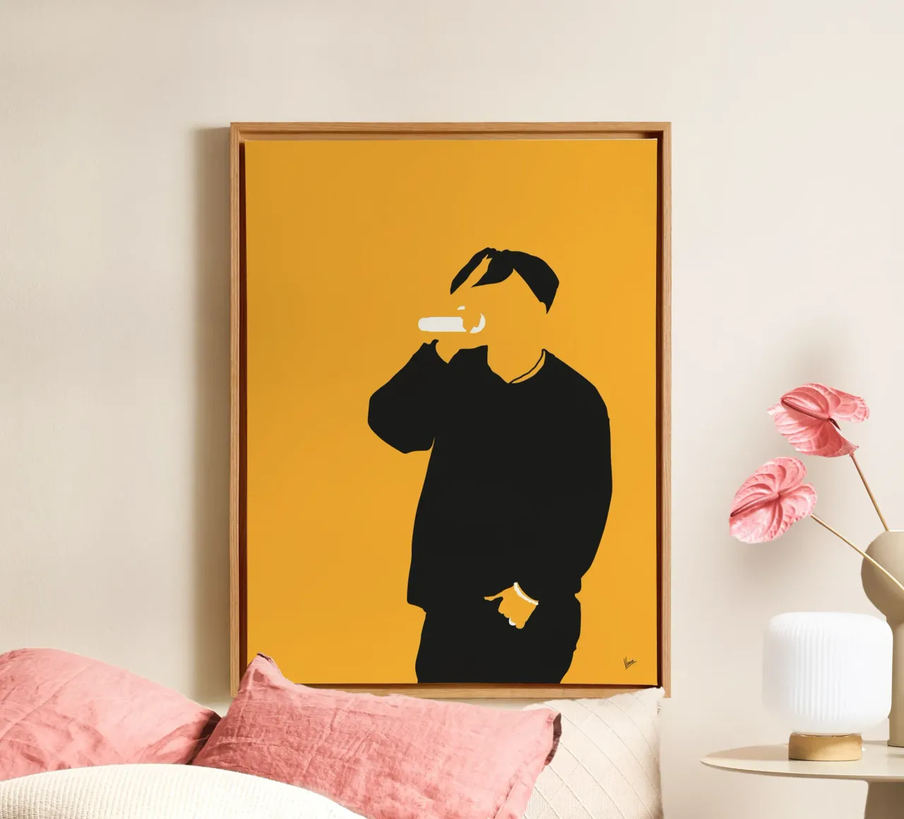 No204 2Pac canvas met Baklijst van Iconic Rockstars